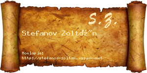 Stefanov Zoltán névjegykártya