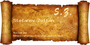 Stefanov Zoltán névjegykártya